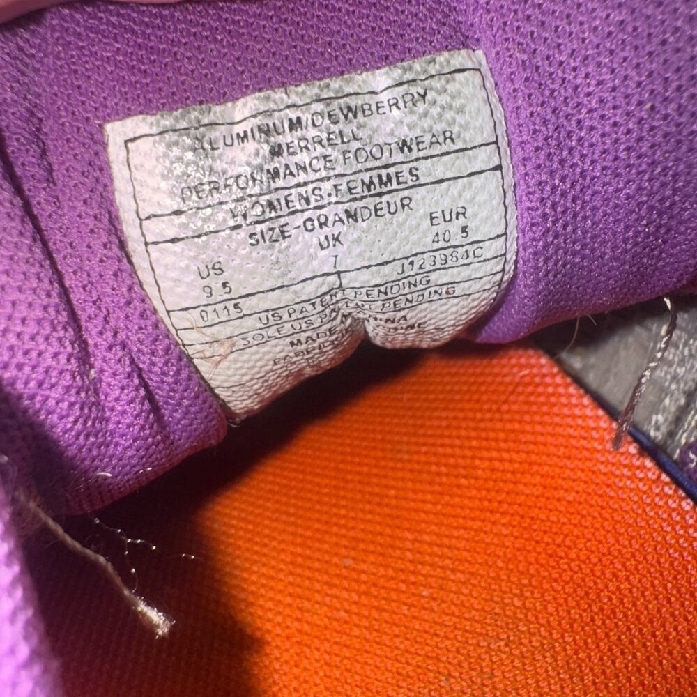Merrell Aluminum Dewberry Hiking Shoes Womens Size 9.5 Trail Sneakers Mesh - Picture 7 of 8